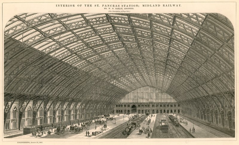 Interior da Estação Ferroviária St Pancras - Midland Railway de English School