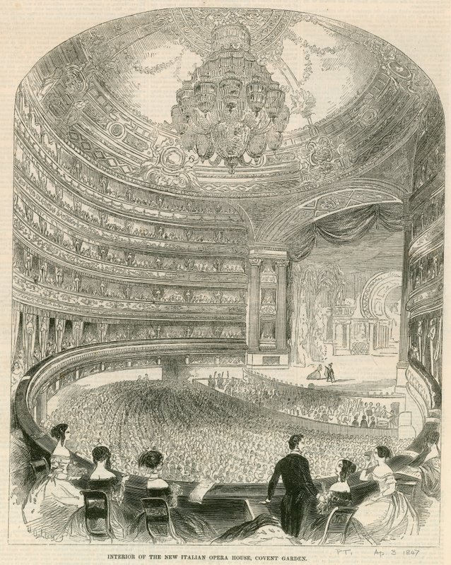Interior, de, a, novo, italiano, ópera, casa, Covent, jardim, londres de English School