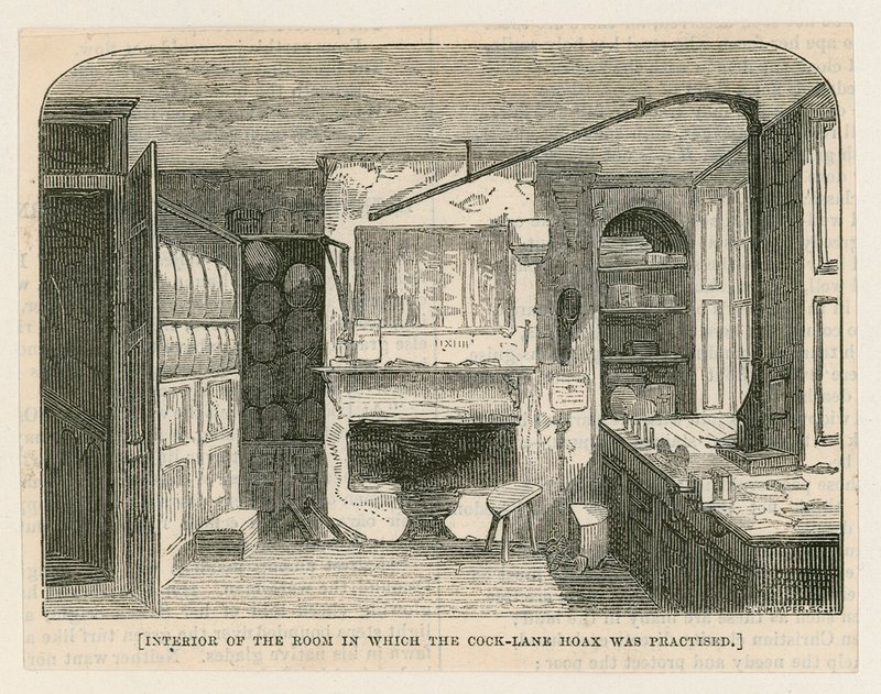 Interior da sala em que a farsa de Cock-Lane era praticada de English School