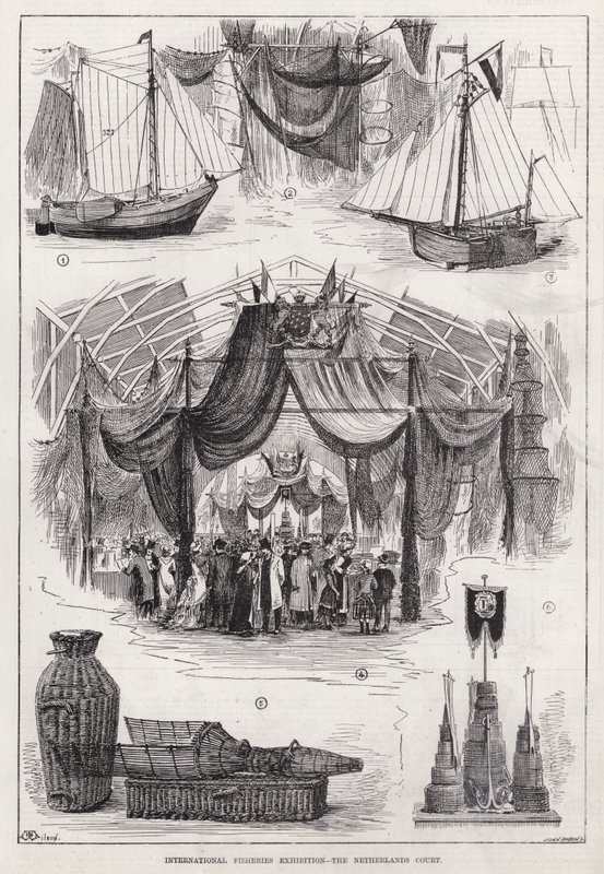 Exposição Internacional de Pesca, Tribunal dos Países Baixos (gravura) de English School