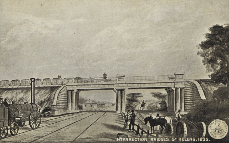 Pontes de interseção, St Helens, 1832 de English School