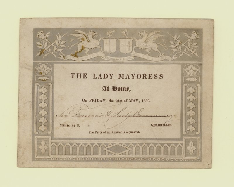 Convite da Senhora Prefeita, em casa, 21 de maio de 1830 de English School