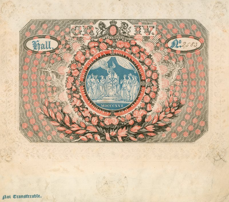 Convite para a coroação de George IV em 1821 de English School