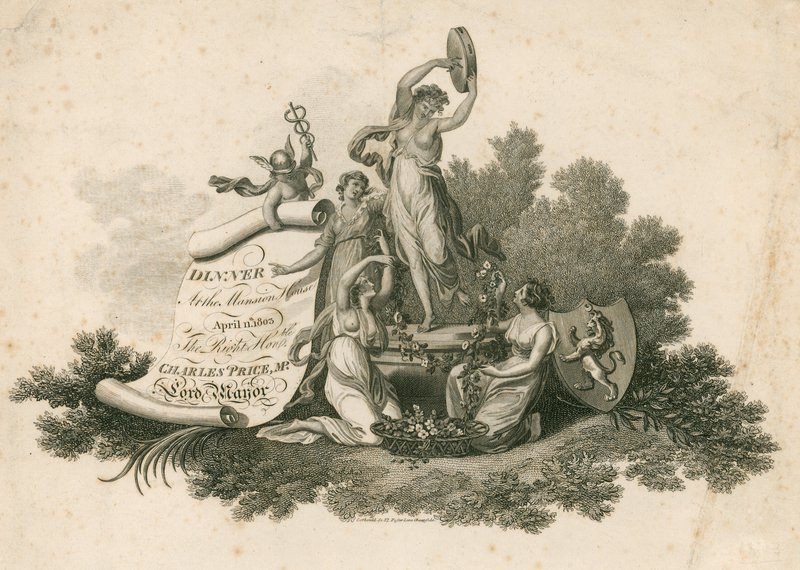 Convite para o jantar do Lord Mayors na Mansion House, Londres, 11 de abril de 1803 de English School