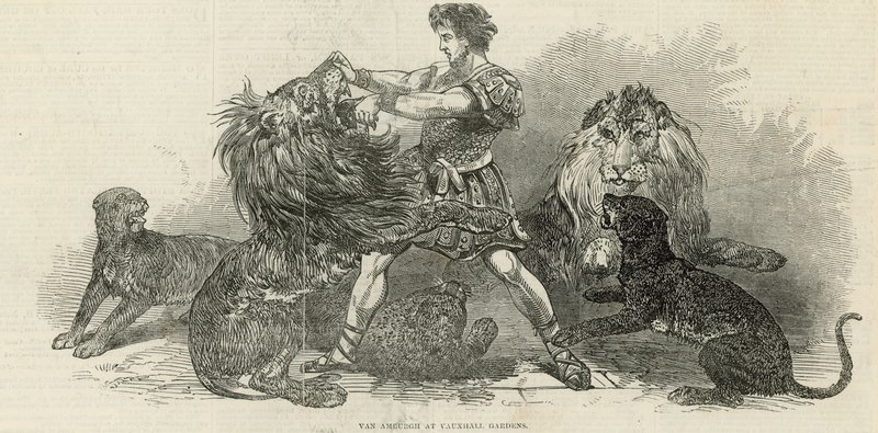 Isaac van Amburgh em Vauxhall Gardens de English School