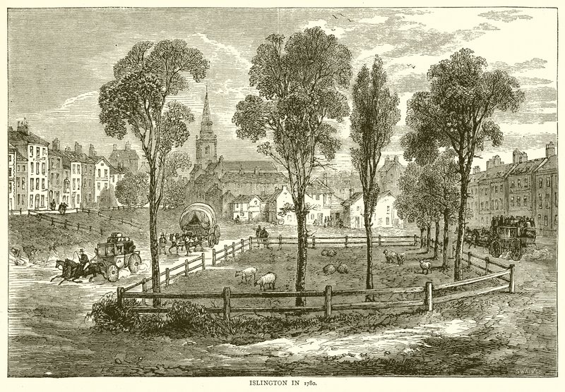 Islington em 1780 de English School