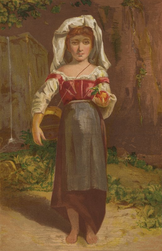 Rapariga italiana (cromolitho) de English School