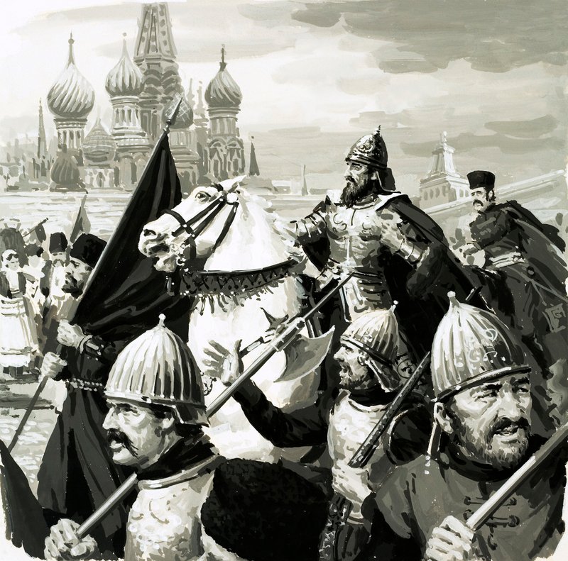 Ivan, czar da Rússia, provou seu valor na batalha contra os tártaros de English School