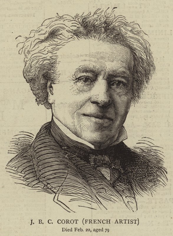 J B C Corot, artista francês (gravura) de English School