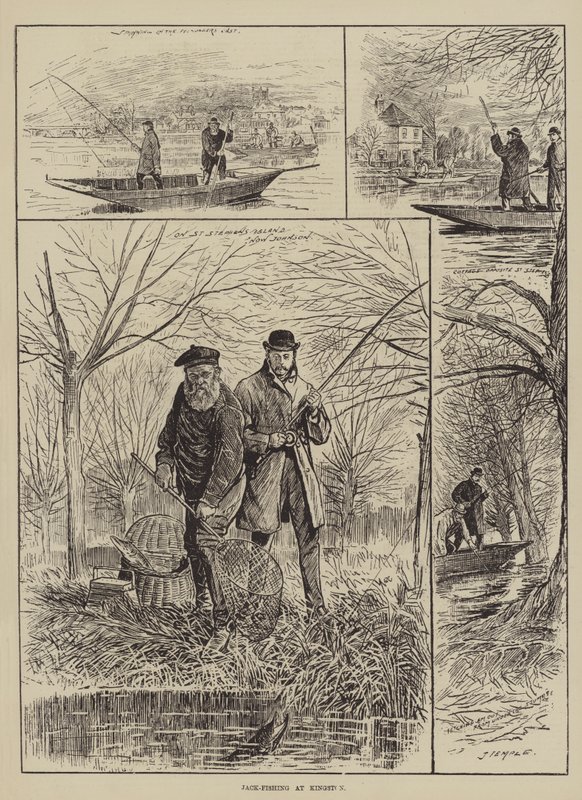 Jack-Fishing at Kingston (gravura) de English School