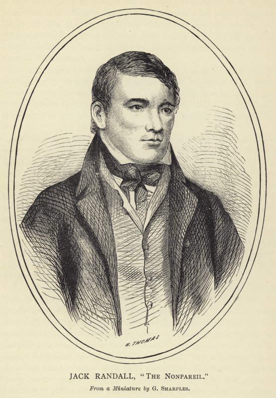 Jack Randall, o Nonpareil, de uma miniatura de G Sharples de English School