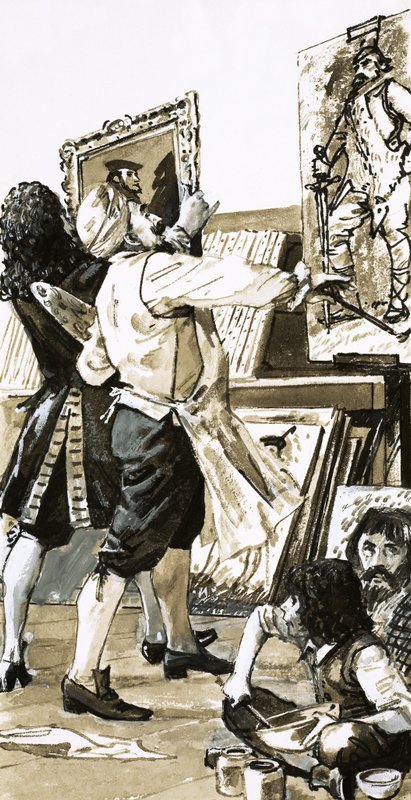Pintura de Jacobus de Wet na Casa Holyrod de English School