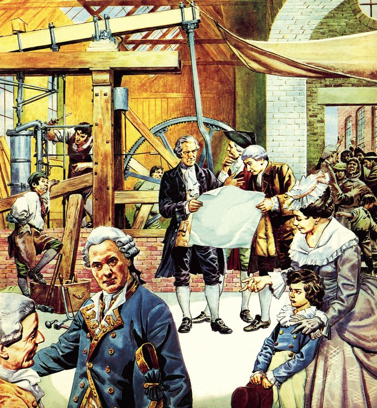 Motor a vapor de James Watt de English School