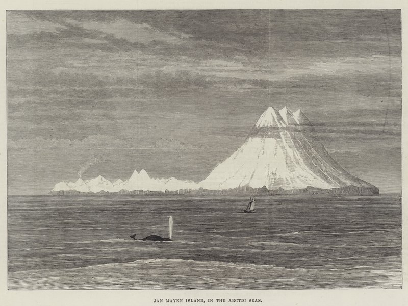 Jan Mayen Island, nos Mares Árticos (gravura) de English School