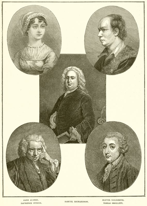Jane Austen, Laurence Sterne, Samuel Richardson, Oliver Goldsmith, Tobias Smollett de English School