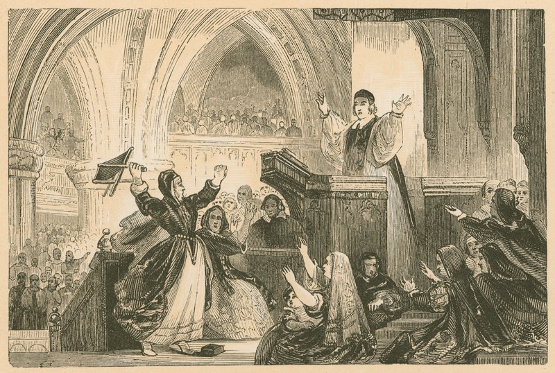Janet Geddes na Igreja de St. Giles, Edimburgo, 1637 de English School
