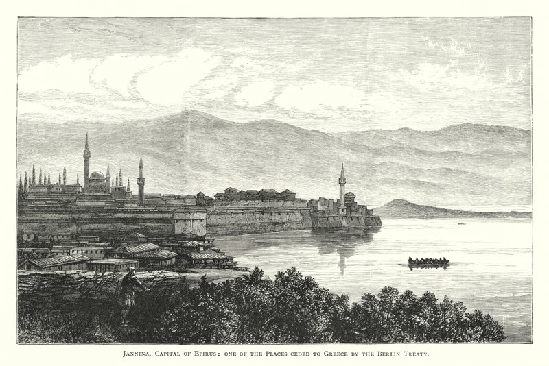 Jannina, Capital do Épiro, um dos Lugares cedidos à Grécia pelo Tratado de Berlim (gravura) de English School