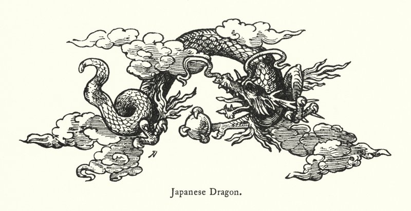 Dragão japonês (gravura) de English School