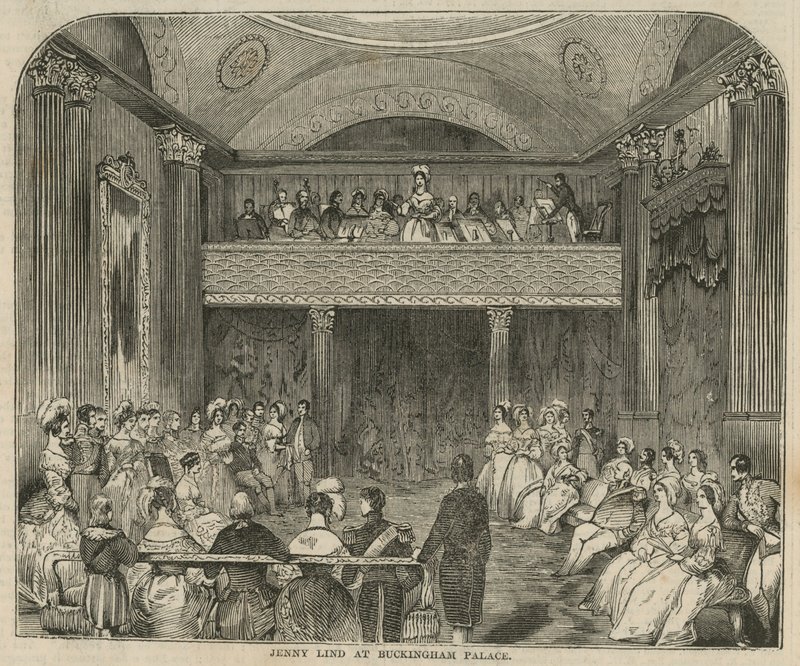 Jenny Lind no Palácio de Buckingham de English School
