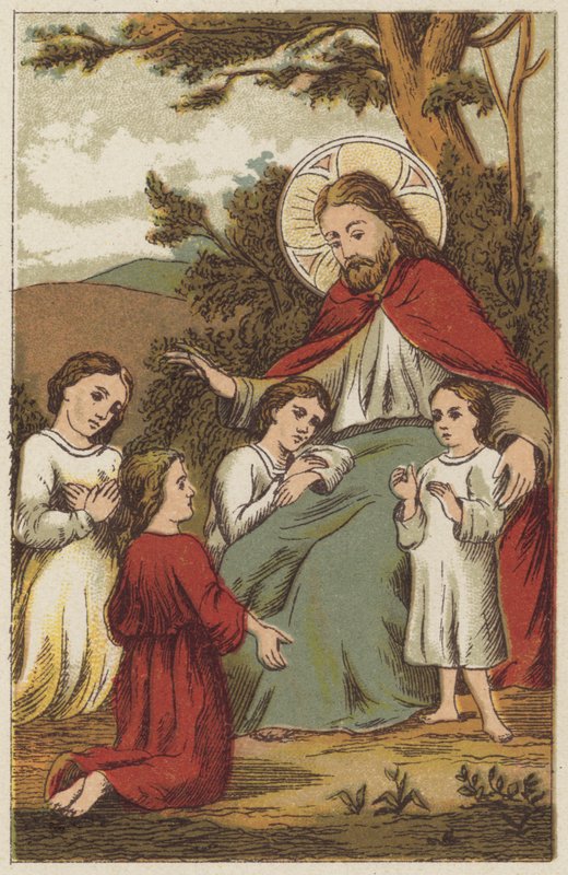 Jesus Cristo e as Crianças (cor litho) de English School