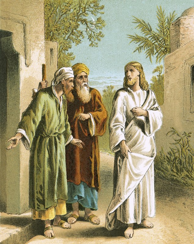 Jesus e os dois discípulos em Emaús de English School
