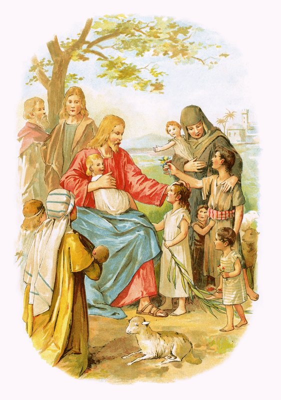 Jesus abençoando as crianças de English School