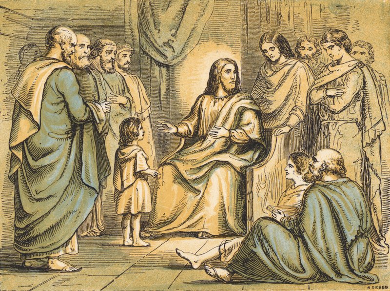 Jesus ensinando os seus Discípulos (gravura colorida) de English School