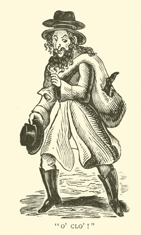 Vendedor de roupa velha judia (xilogravura) de English School