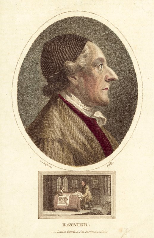 Johann Kaspar Lavater, poeta suíço, filósofo, fisionomista e teólogo (gravura colorida) de English School