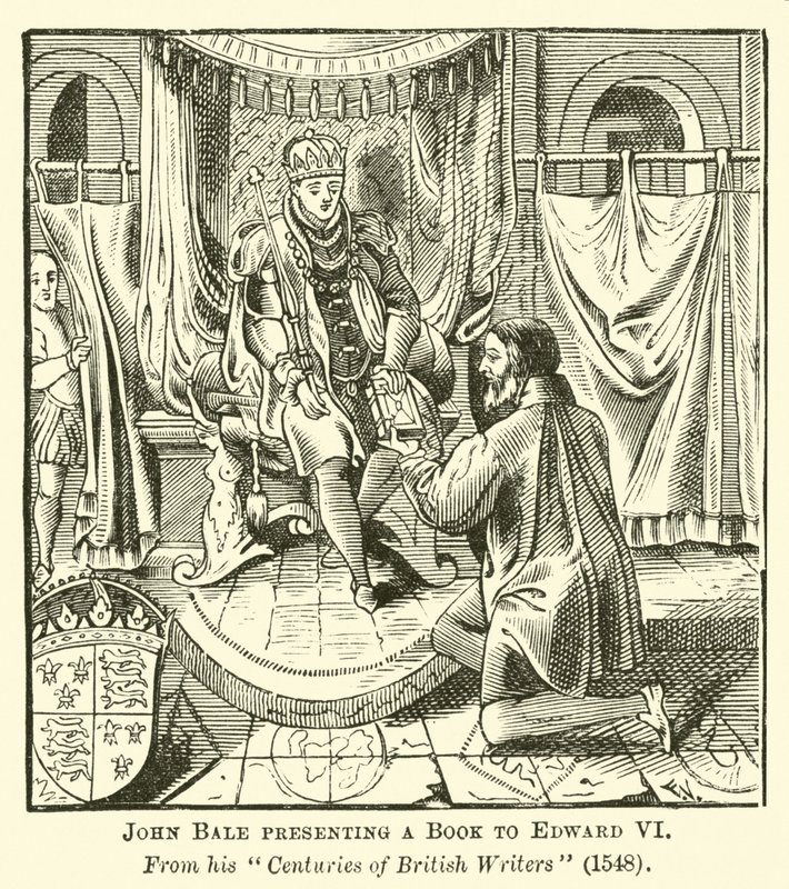 John Bale apresentando um livro para Edward VI de English School
