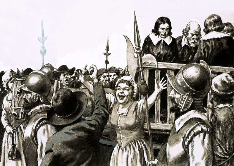 John Barkstead tinha a reputação de ter enterrado uma fortuna dentro da Torre de Londres (guache no papel) de English School