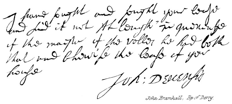 John Bramhall, Bp de Derry de English School