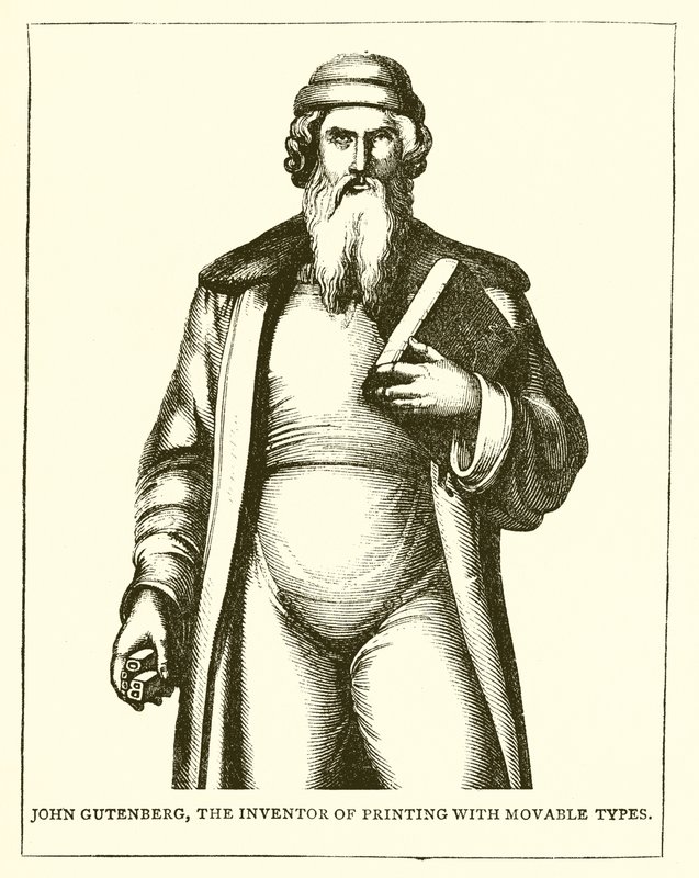 John Gutenberg, o inventor da impressão com tipos móveis de English School