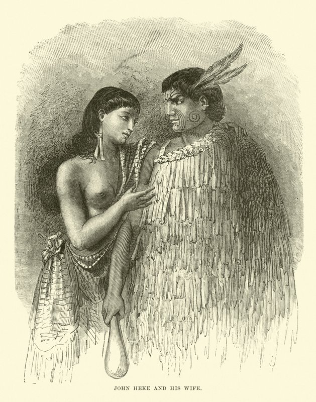John Heke e sua esposa de English School