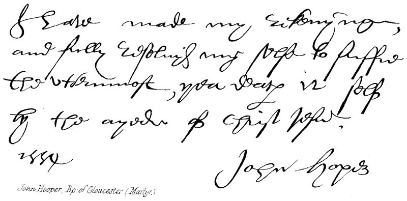 John Hooper, Bp: de Gloucester (mártir) de English School