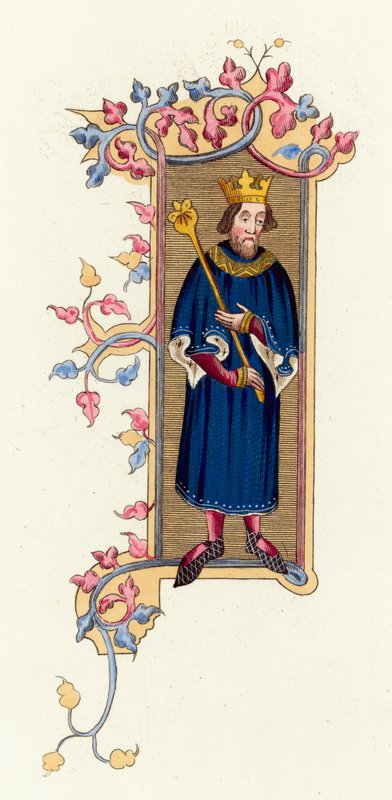 João, Rei de França (gravura colorida) de English School