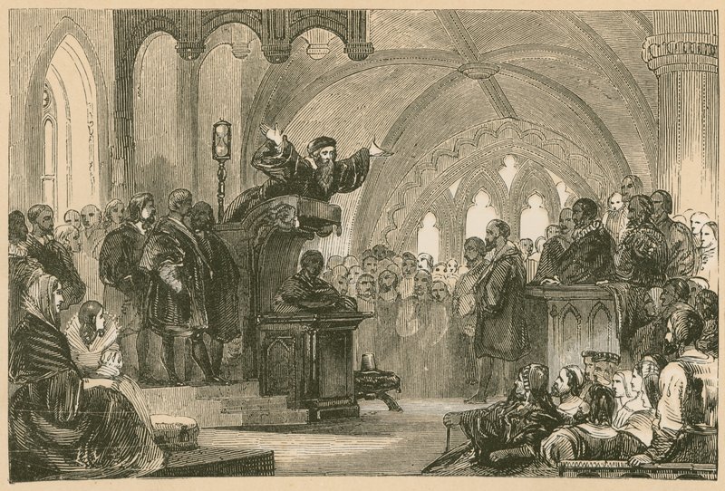 John Knox pregando em St. Andrews de English School