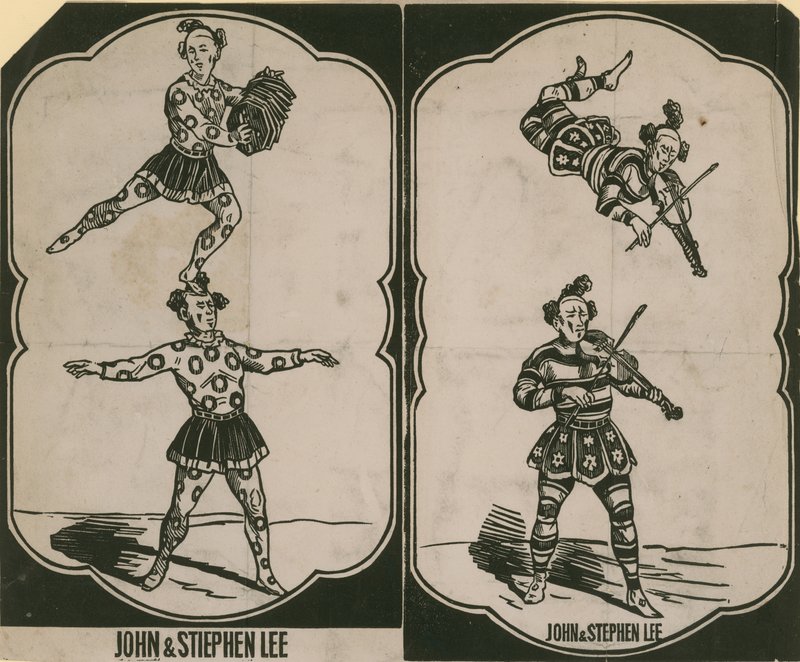 John Lee e Stephen Lee, acrobatas e músicos de circo de English School