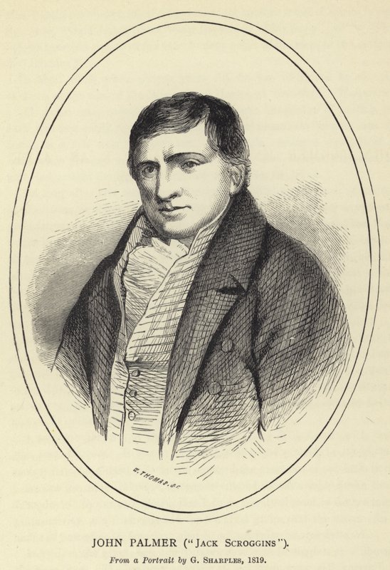 John Palmer, Jack Scroggins, de um retrato por G Sharples, 1819 de English School