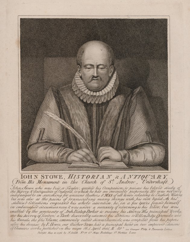 John Stow, historiador inglês e antiquário (gravura) de English School