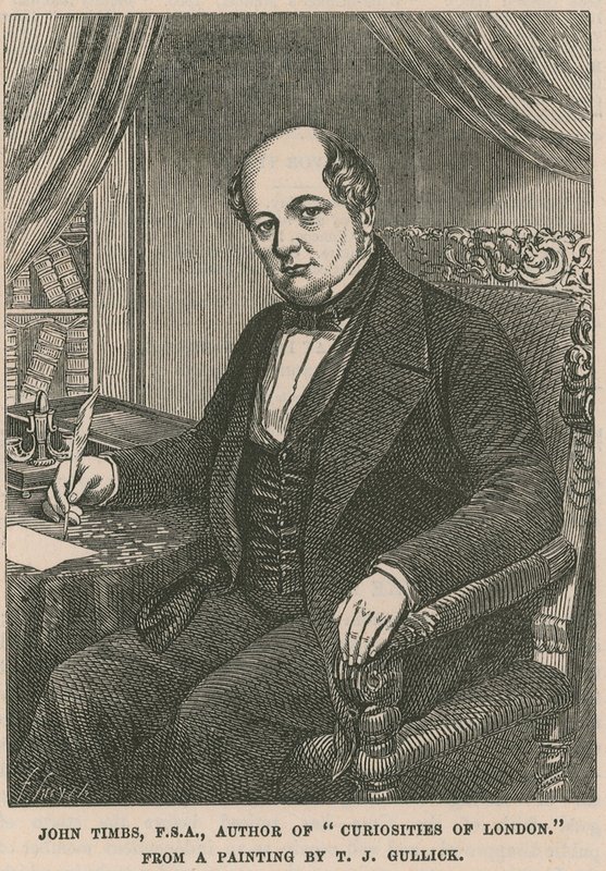 John Timbs, FSA, autor de Curiosidades de Londres a partir de uma pintura de TJ Gullick de English School