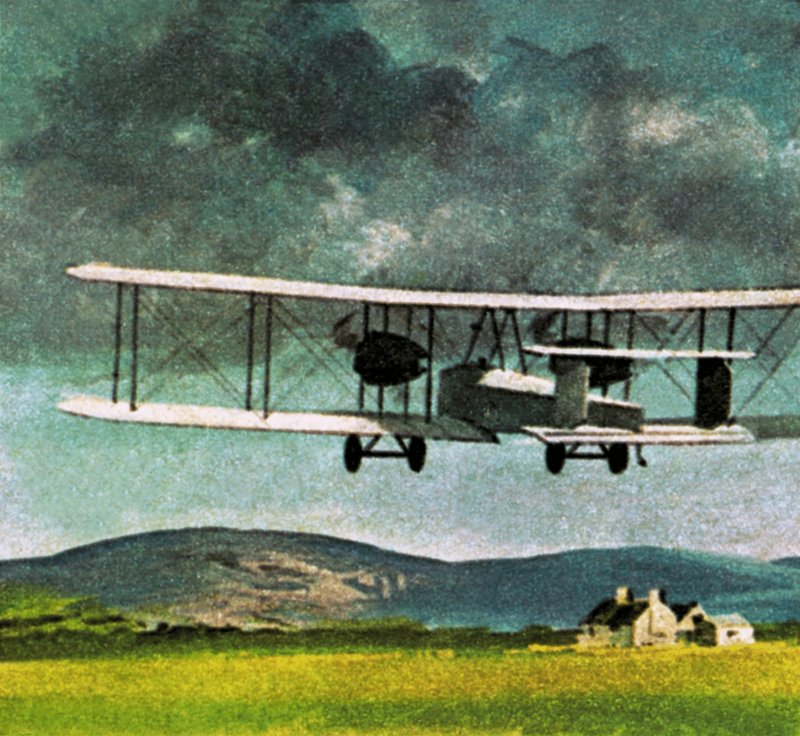 John William Alcock e Arthur Whitten Brown, que voaram através do Atlântico de English School