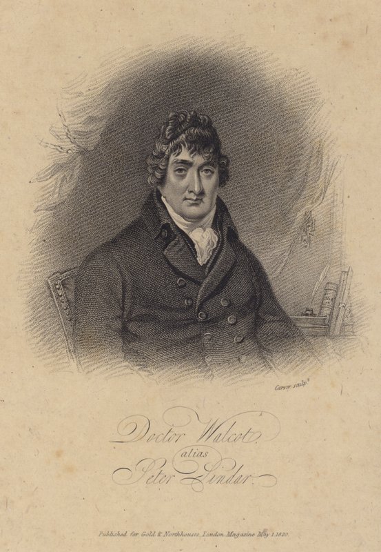 John Wolcot, médico e satirista inglês que escreveu sob o nome de Peter Pindar (gravura) de English School