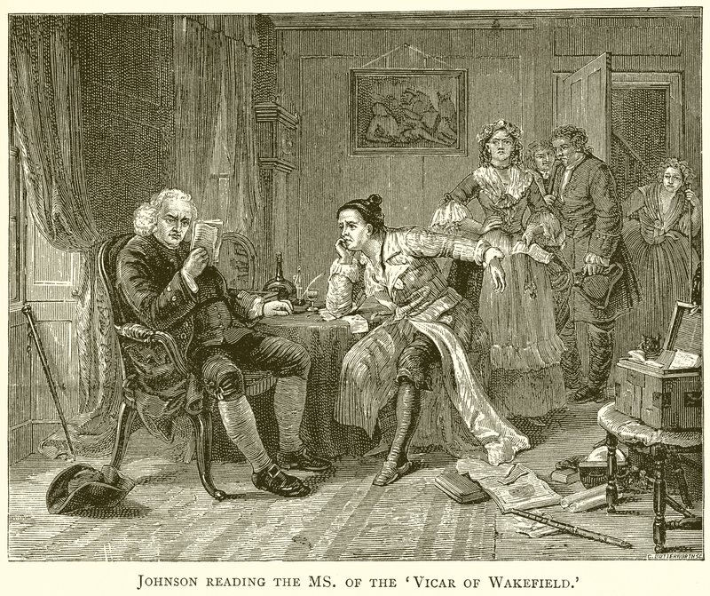 Johnson lendo a Sra. Do Vigário de Wakefield de English School