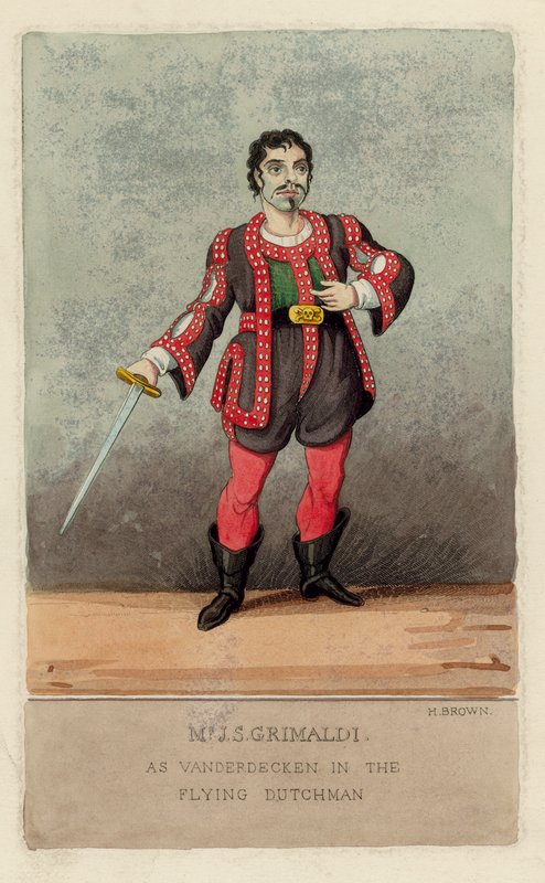 Joseph Grimaldi como Vanderdecken em The Flying Dutchman de English School