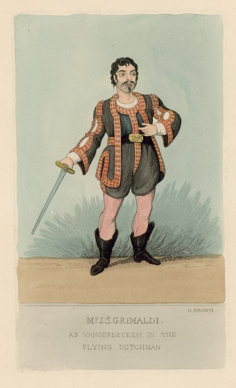 Joseph Grimaldi como Vanderdecken em The Flying Dutchman de English School