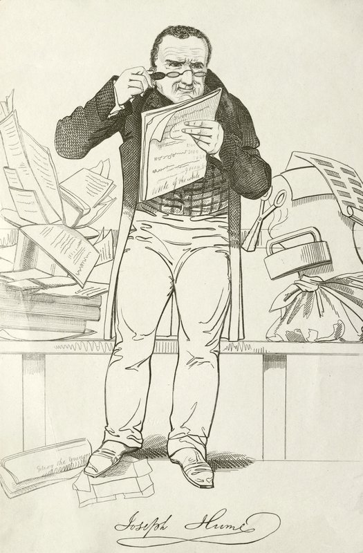 Joseph Hume, médico escocês, político e deputado radical (gravura) de English School