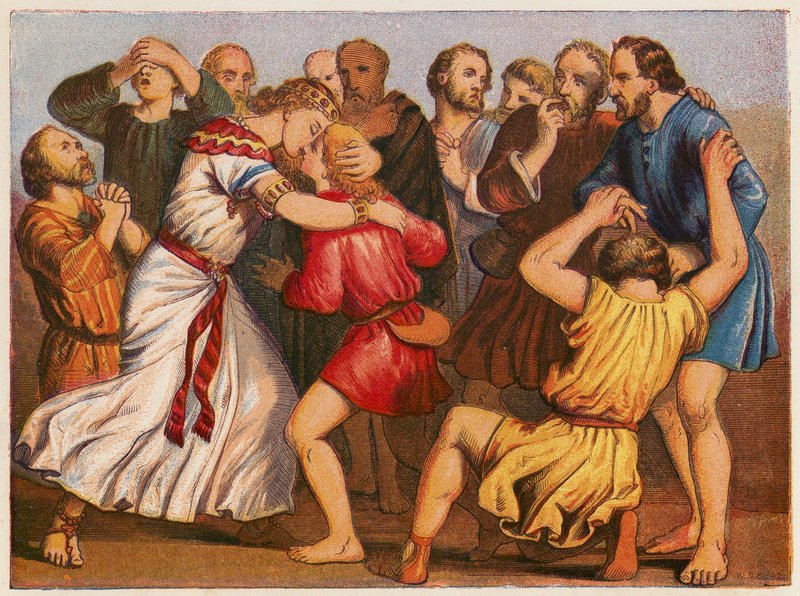 José dá-se a conhecer aos seus irmãos (litografia a cores) de English School