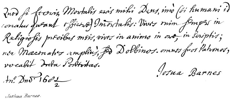 Joshua Barnes de English School