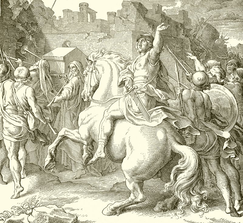 Josué cercando as muralhas de Jericó de English School